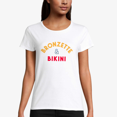 Großhändler Kapsul - Damen-T-Shirt – Hellbraun und Bikini – Weiß