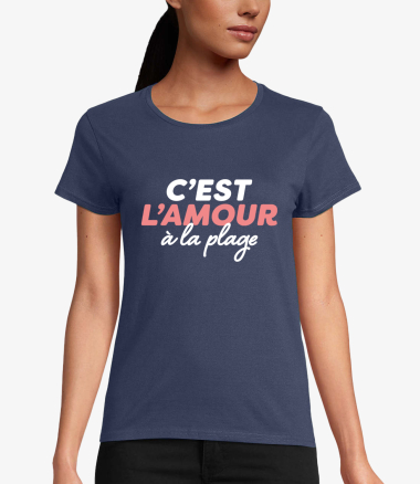 Grossiste Kapsul - T-shirt Femme - C'est l'amour à la plage