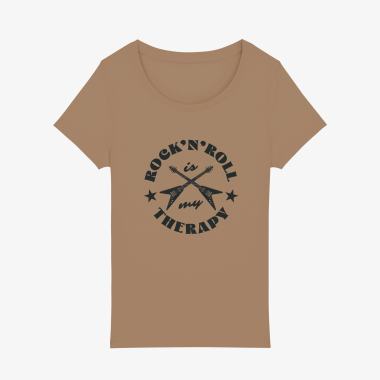 Mayorista Kapsul - Camiseta mujer - El rock'n roll es mi terapia