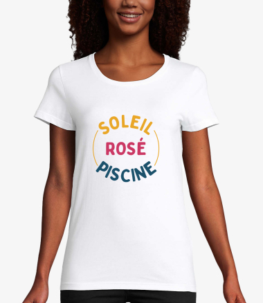 Grossiste Kapsul - T-shirt femme - Soleil rosé piscine