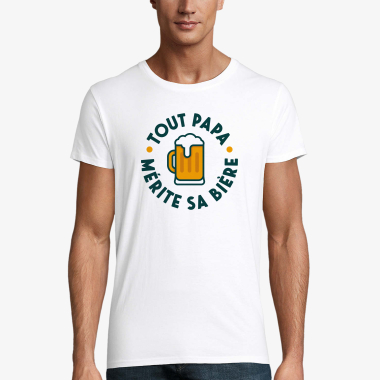 Grossiste Kapsul - T-shirt Homme - Tout papa mérite sa bière