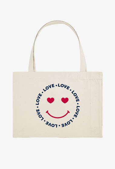 Wholesaler Kapsul - Tote bag XXL - Love smiley