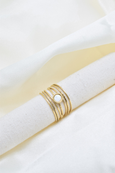 Wholesaler Kapyco - Amazonite ring in gold stainless steel