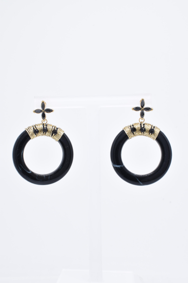 Wholesaler Kapyco - Gold steel earrings with resin