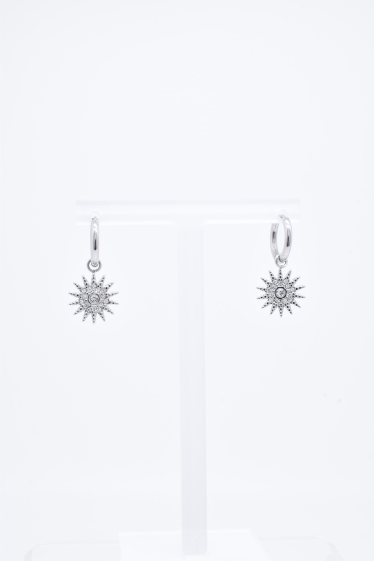 Wholesaler Kapyco - Stainless steel rhinestone star earrings