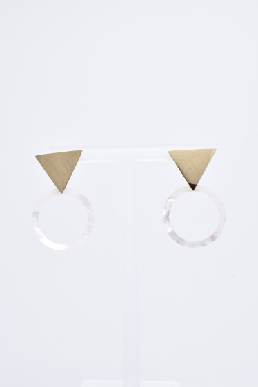 Wholesaler Kapyco - Mother-of-pearl earrings in stainless steel