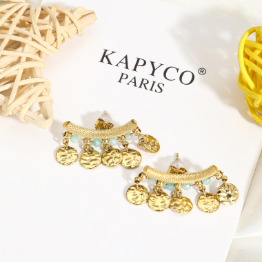 Großhändler Kapyco - Sonnenblumen-Ohrring aus Edelstahl