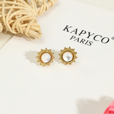 Wholesaler Kapyco - Stainless steel sunflower earring