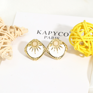 Grossiste Kapyco - Boucles d'oreilles soleil à puce en acier inoxydable