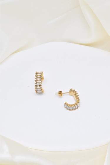 Wholesaler Kapyco - Steel mother-of-pearl earrings
