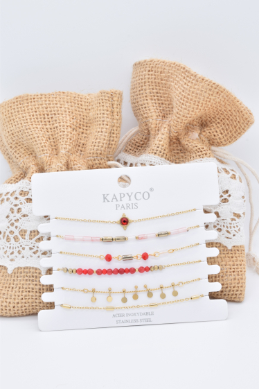 Wholesaler Kapyco - Stainless steel bracelet in set of 6