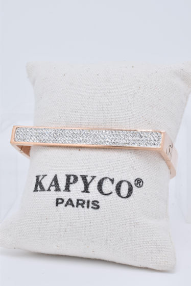 Grossiste Kapyco - Bracelet cristaux jonc en acier inoxydable