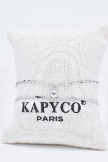Grossiste Kapyco - Bracelet deux rangs en acier inoxydable