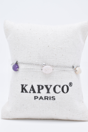 Grossiste Kapyco - Bracelet deux rangs en acier inoxydable