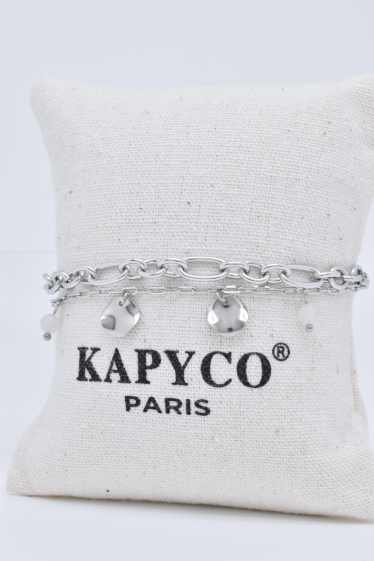Grossiste Kapyco - Bracelet double chaines avec pierres naturelles