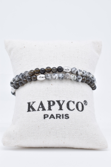 Grossiste Kapyco - Bracelet en acier argenté double tour