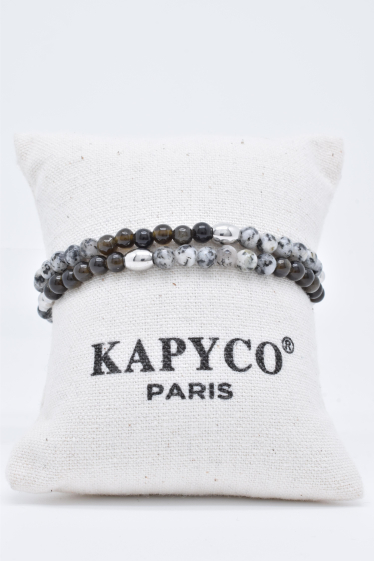 Wholesaler Kapyco - Double wrap silver steel bracelet