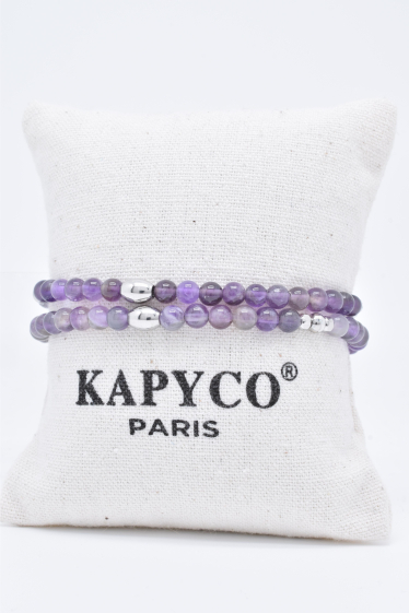 Grossiste Kapyco - Bracelet en acier argenté double tour