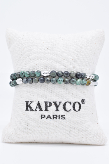 Grossiste Kapyco - Bracelet en acier argenté double tour