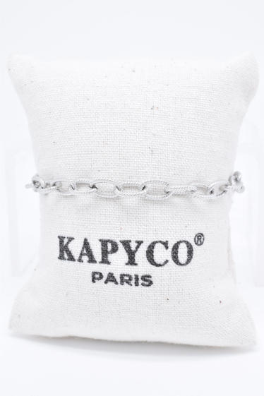 Mayorista Kapyco - Brazalete de acero plateado
