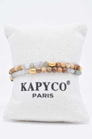 Wholesaler Kapyco - Double wrap gold steel bracelet