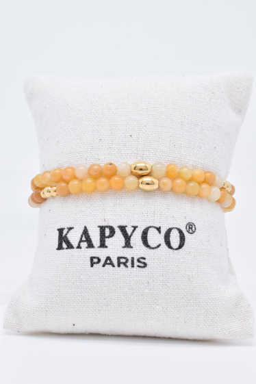 Wholesaler Kapyco - Double wrap gold steel bracelet