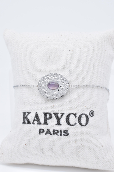 Wholesaler Kapyco - Gold stainless steel bracelet with natural stone