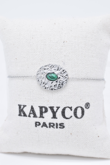 Wholesaler Kapyco - Gold stainless steel bracelet with natural stone