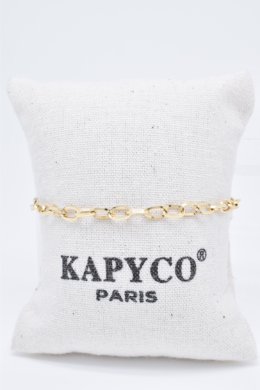 Wholesaler Kapyco - Large mesh bracelet in gold stainless steel