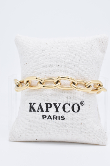 Großhändler Kapyco - Großes Mesh-Armband aus Edelstahl