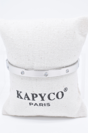 Grossiste Kapyco - Bracelet jonc en acier avec cristaux