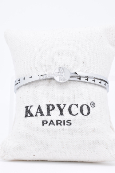 Grossiste Kapyco - Bracelet jonc en acier argenté