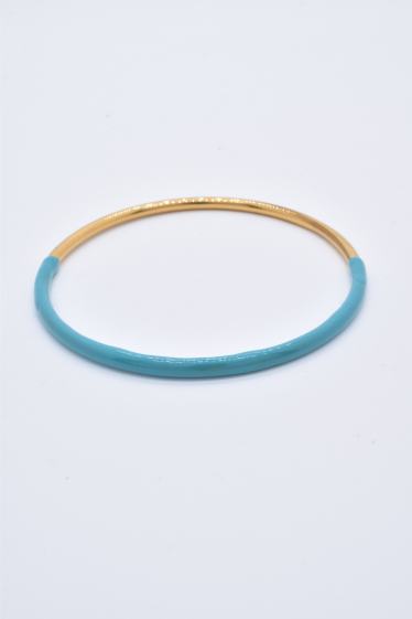 Wholesaler Kapyco - Gold steel bangle bracelet with enamel