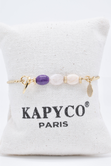 Grossiste Kapyco - Bracelet jonc en acier doré