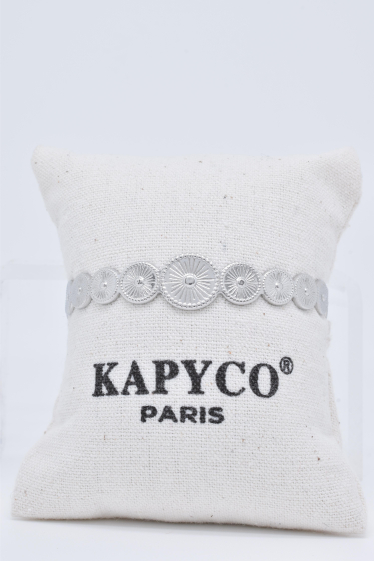 Grossiste Kapyco - Bracelet jonc réglable en acier argenté