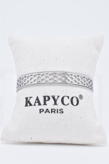 Wholesaler Kapyco - Adjustable silver steel bangle bracelet