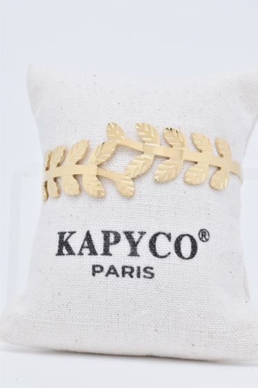 Grossiste Kapyco - Bracelet jonc réglable en acier doré