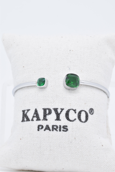 Grossiste Kapyco - Bracelet jonc souple en acier argenté