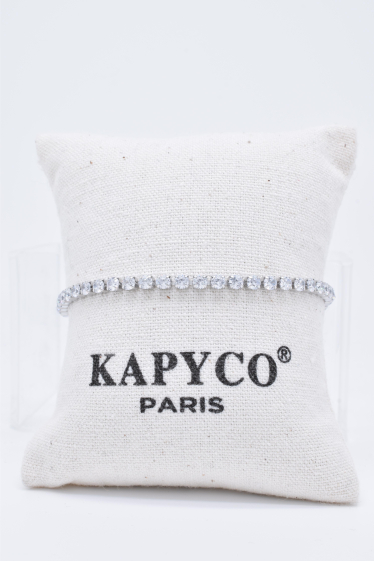 Grossiste Kapyco - Bracelet large cristaux en acier inoxydable