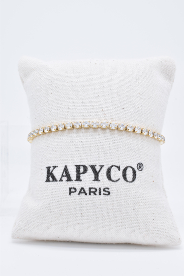 Grossiste Kapyco - Bracelet large cristaux en acier inoxydable