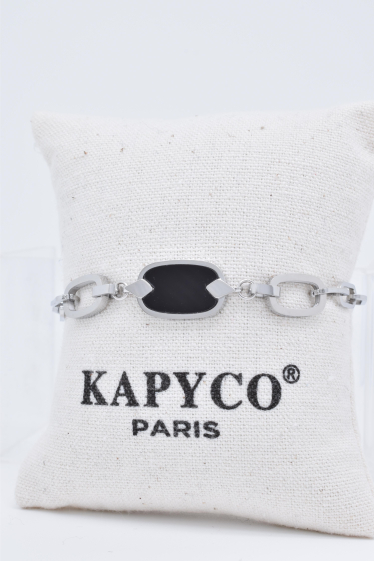 Mayorista Kapyco - Brazalete de eslabones de nácar de acero inoxidable