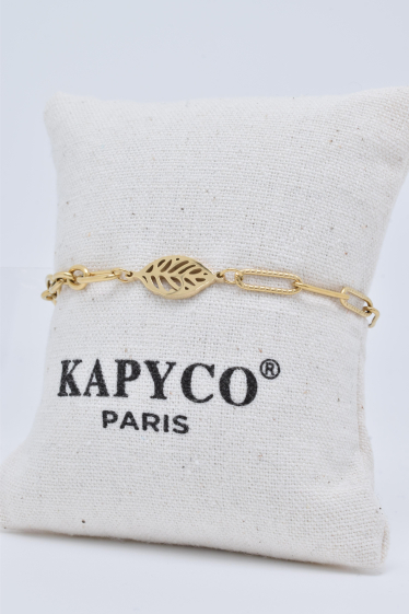 Wholesaler Kapyco - Stainless Steel Leaf Link Bracelet
