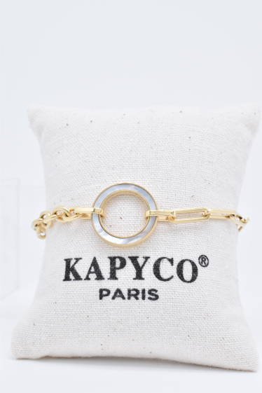 Wholesaler Kapyco - Stainless steel mother-of-pearl link bracelet