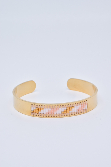 Wholesaler Kapyco - Miyuki bangle bracelet in silver stainless steel