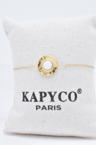 Wholesaler Kapyco - Mother-of-pearl bracelet in golden steel