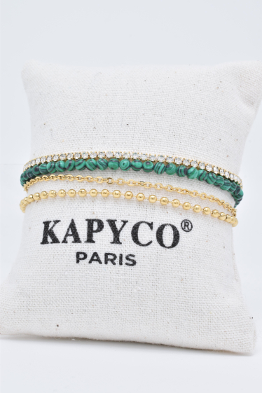 Grossiste Kapyco - Bracelet quatre rangs en acier inoxydable
