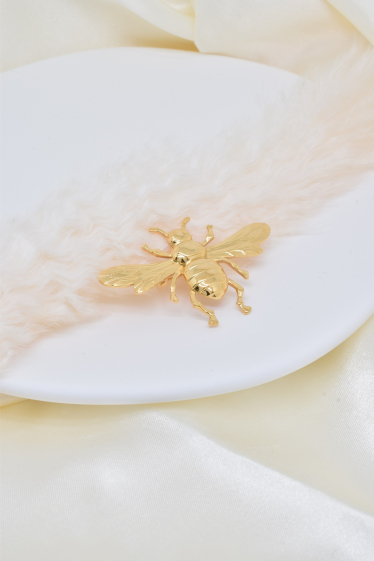Grossiste Kapyco - Broche épingle motif abeille en acier inoxydable