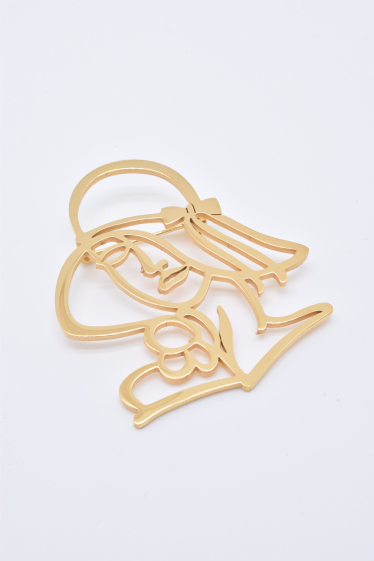 Wholesaler Kapyco - Lady pattern pin brooch in stainless steel