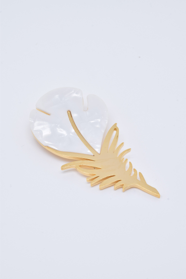 Wholesaler Kapyco - Stainless steel feather pin brooch