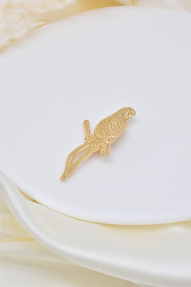 Wholesaler Kapyco - Lady pattern pin brooch in stainless steel